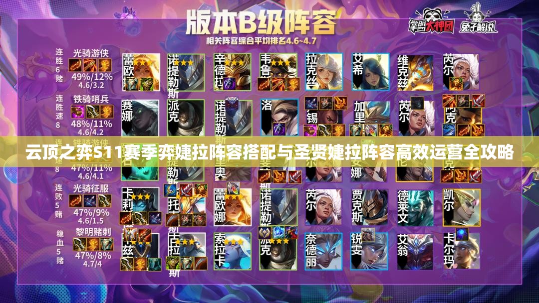 云顶之弈S11赛季弈婕拉阵容搭配与圣贤婕拉阵容高效运营全攻略
