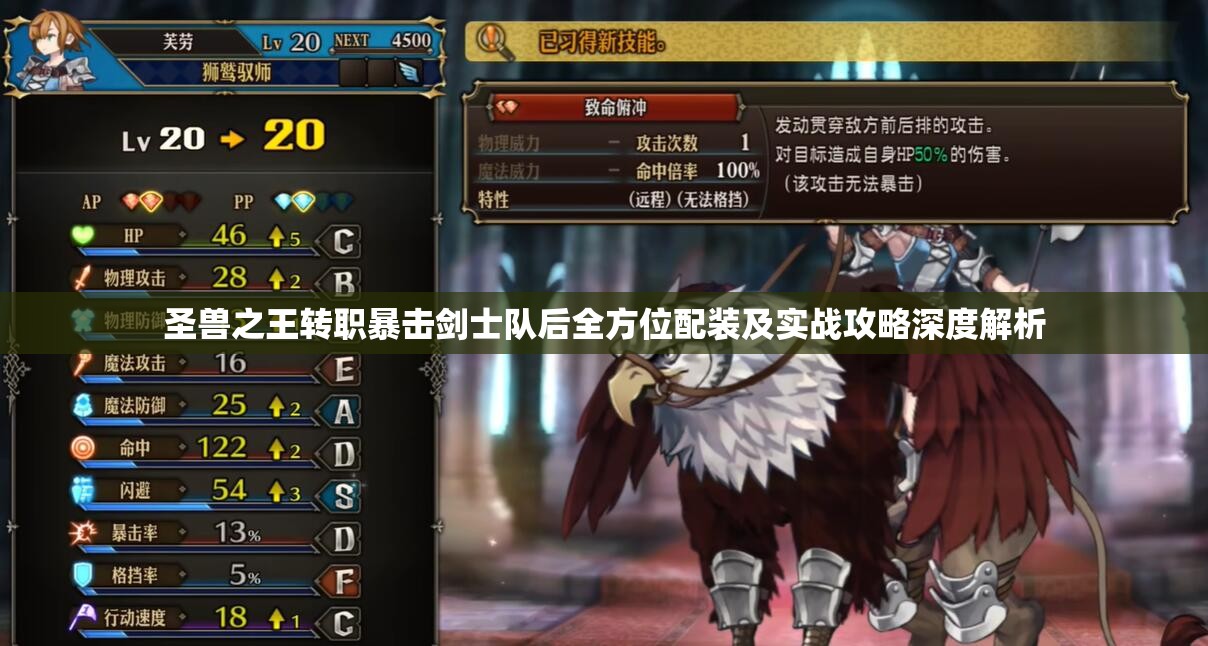 圣兽之王转职暴击剑士队后全方位配装及实战攻略深度解析