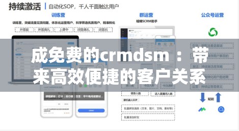 成免费的crmdsm ：带来高效便捷的客户关系管理体验