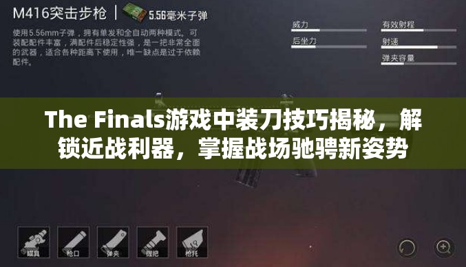 The Finals游戏中装刀技巧揭秘，解锁近战利器，掌握战场驰骋新姿势