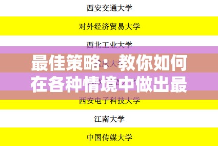 最佳策略：教你如何在各种情境中做出最优选择