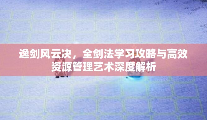 逸剑风云决，全剑法学习攻略与高效资源管理艺术深度解析