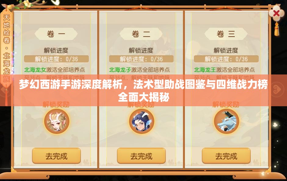 梦幻西游手游深度解析，法术型助战图鉴与四维战力榜全面大揭秘