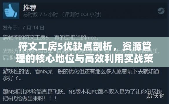 符文工房5优缺点剖析，资源管理的核心地位与高效利用实战策略