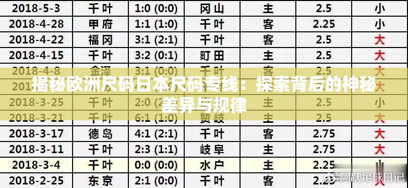 揭秘欧洲尺码日本尺码专线：探索背后的神秘差异与规律