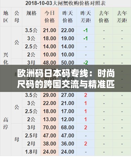 欧洲码日本码专线：时尚尺码的跨国交流与精准匹配