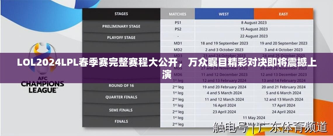 LOL2024LPL春季赛完整赛程大公开，万众瞩目精彩对决即将震撼上演