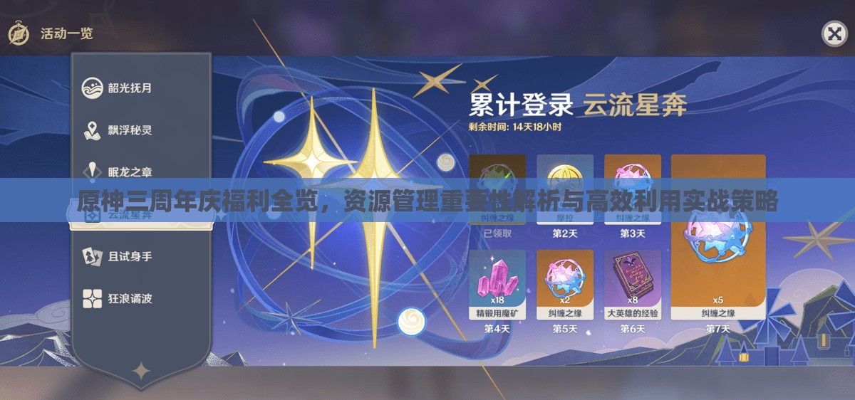原神三周年庆福利全览，资源管理重要性解析与高效利用实战策略