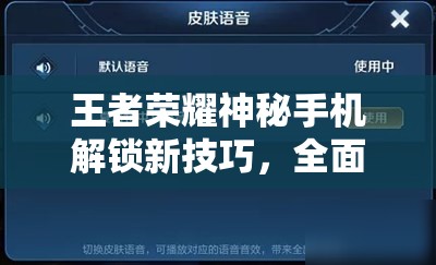 王者荣耀神秘手机解锁新技巧，全面解析绘制解锁图案攻略