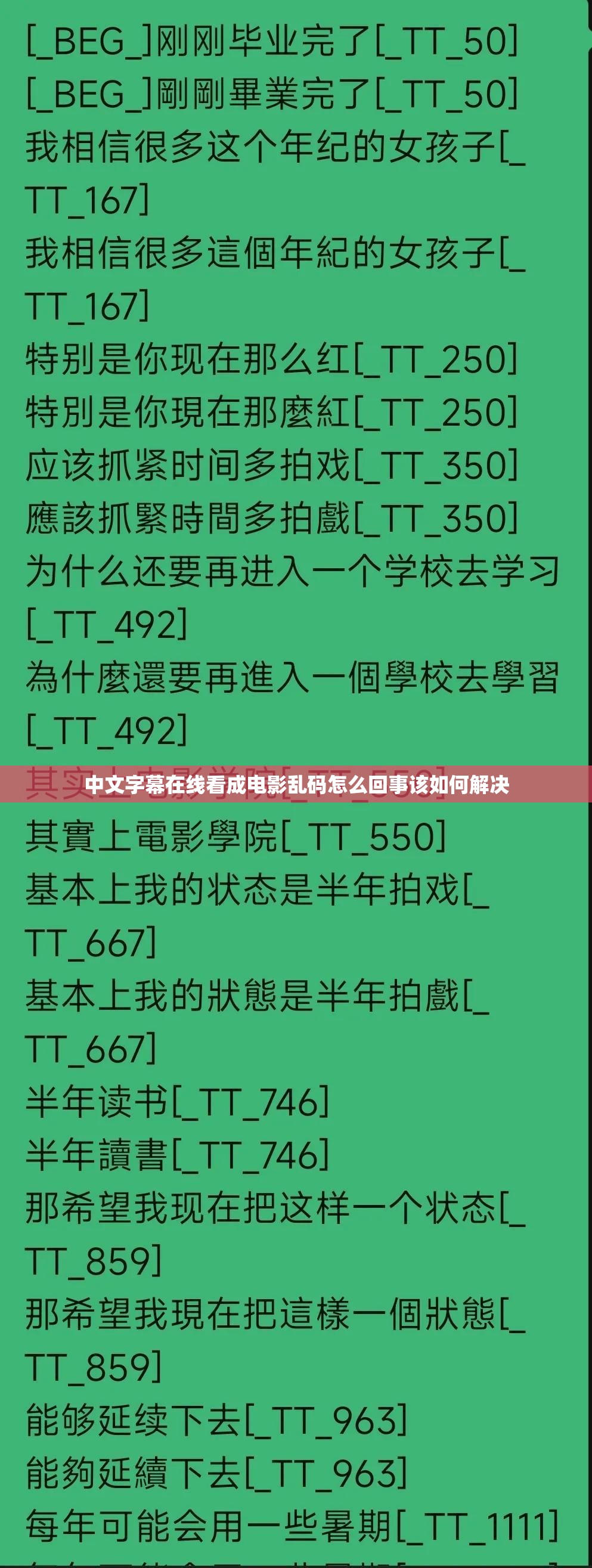 中文字幕在线看成电影乱码怎么回事该如何解决