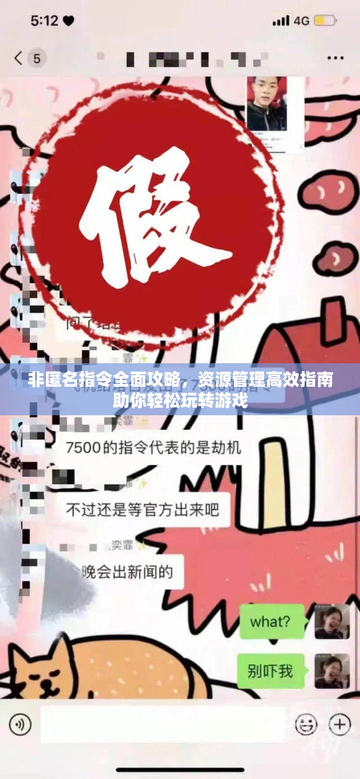 非匿名指令全面攻略，资源管理高效指南助你轻松玩转游戏
