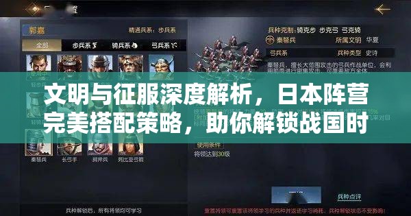 文明与征服深度解析，日本阵营完美搭配策略，助你解锁战国时代霸业之路