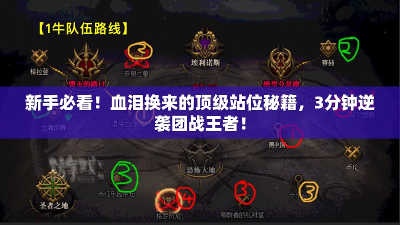 新手必看！血泪换来的顶级站位秘籍，3分钟逆袭团战王者！